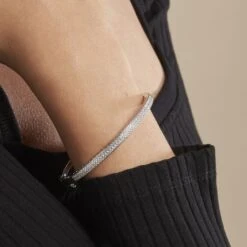 Bracelet Jonc Clélya Argent Blanc Oxyde De Zirconium -Fanny Boutique FABFBZW026 model1