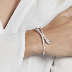 Bracelet Jonc Argent Nevarte Oxydes De Zirconium -Fanny Boutique FABFBZW0WJ model1