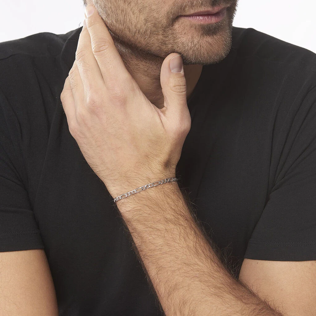 Bracelet Vivian Maille Alternee 1/3 Argent Blanc 6 Bracelet Vivian Maille Alternee 1/3 Argent Blanc – Image 4