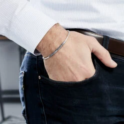 Bracelet Jonc Mike Argent Blanc -Fanny Boutique FABHBW0279 model0