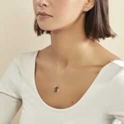 Collier Oviya Argent Blanc Ambre -Fanny Boutique FACFBID162 model0