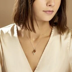 Collier Mukaddes Argent Blanc Ambre 8 Collier Mukaddes Argent Blanc Ambre -Fanny Boutique FACFBIY171 model0