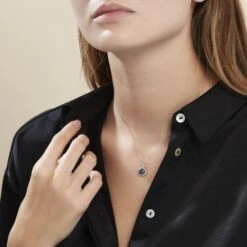 Collier Argent Blanc Clover Verre Oxydes De Zirconium -Fanny Boutique FACFBLB004 model0