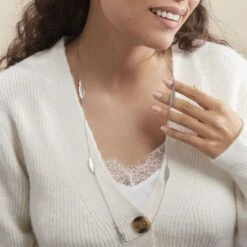 Collier Sautoir Euriell Argent Blanc 8 Collier Sautoir Euriell Argent Blanc -Fanny Boutique FACFBW00IW model0