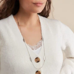 Collier Sautoir Euriell Argent Blanc 9 Collier Sautoir Euriell Argent Blanc -Fanny Boutique FACFBW00IW model1