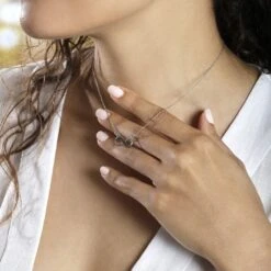 Collier Abelae Argent Blanc -Fanny Boutique FACFBW014U model1