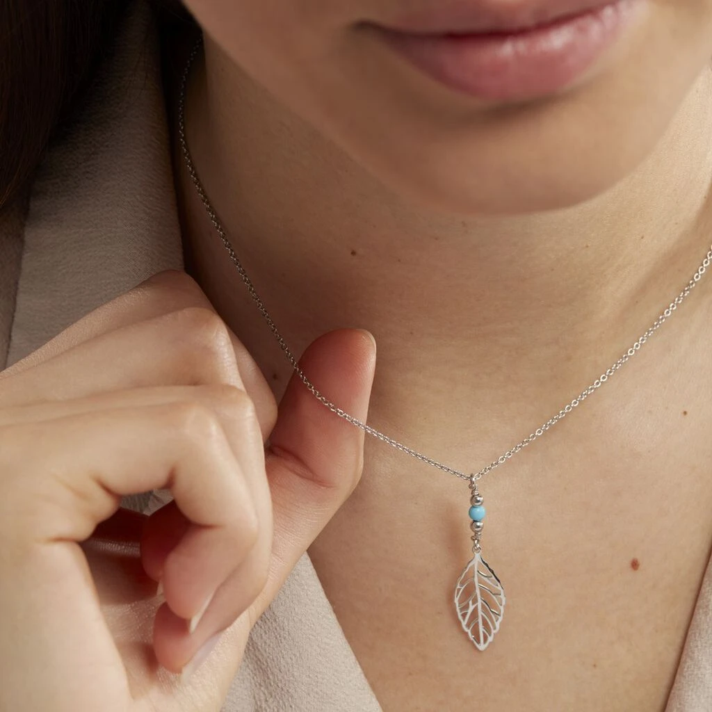 Collier Grethel Argent Blanc Turquoise 6 Collier Grethel Argent Blanc Turquoise – Image 4