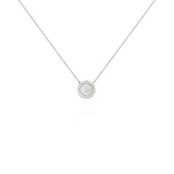 Collier Argent Blanc Nawala Nacre Oxyde De Zirconium