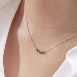 Collier Karrie Argent Blanc Oxyde De Zirconium 9 Collier Karrie Argent Blanc Oxyde De Zirconium -Fanny Boutique FACFBZV021 model1