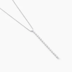 Collier Whitney Argent Blanc Oxyde De Zirconium