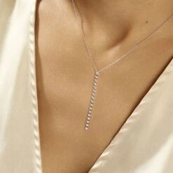 Collier Whitney Argent Blanc Oxyde De Zirconium -Fanny Boutique FACFBZW01V model1