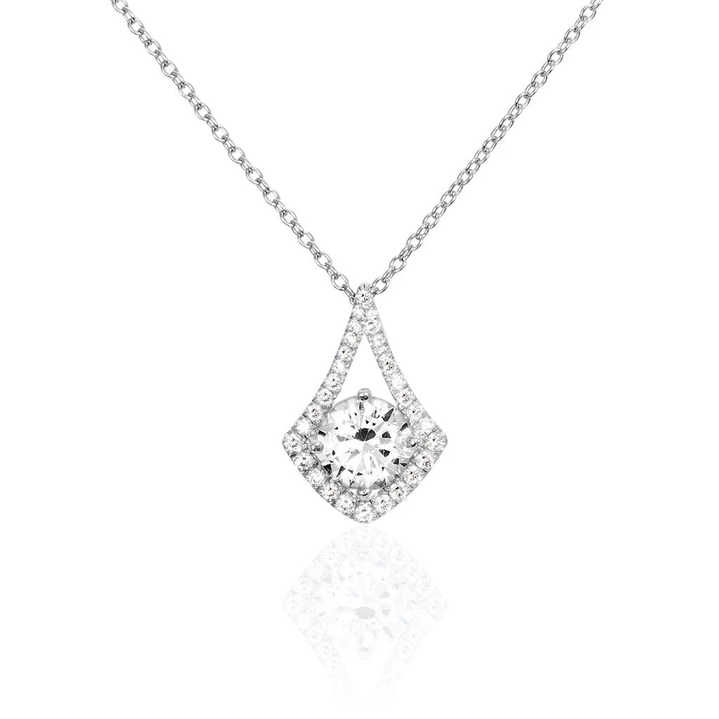 Collier Millie Argent Blanc Oxyde De Zirconium 3 Collier Millie Argent Blanc Oxyde De Zirconium