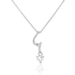 Collier Amayes Argent Blanc Oxyde De Zirconium