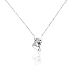 Collier Origami Argent Blanc Oxyde De Zirconium