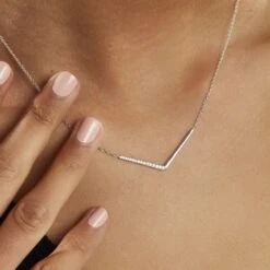 Collier Emea Argent Blanc Oxyde De Zirconium 9 Collier Emea Argent Blanc Oxyde De Zirconium -Fanny Boutique FACFBZW0YA model1