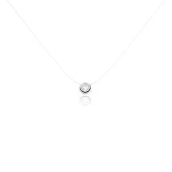 Collier Nylon Argent Blanc Oxyde De Zirconium