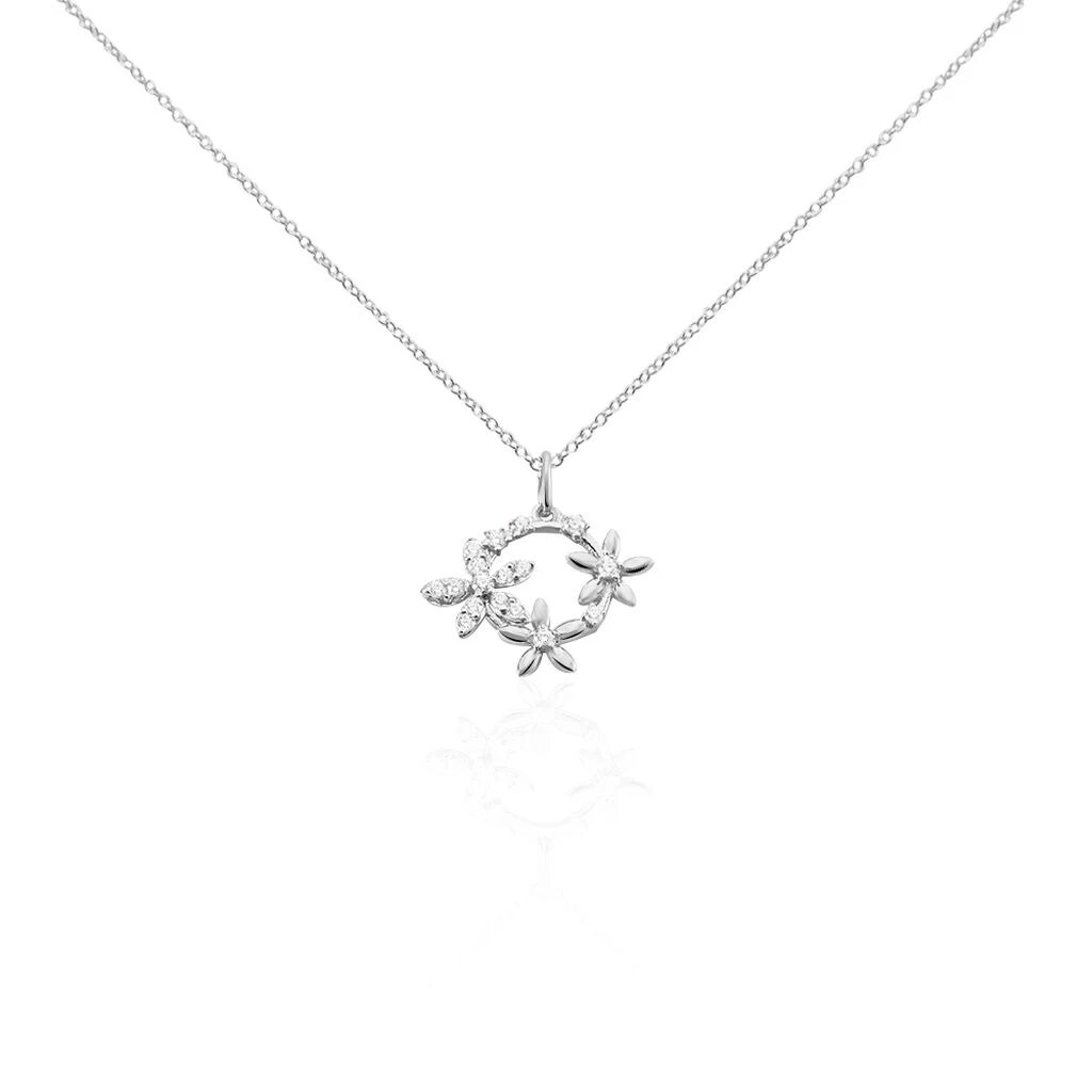 Collier Elinia Argent Blanc Oxyde De Zirconium 2 Collier Elinia Argent Blanc Oxyde De Zirconium