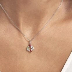 Collier Eliniane Argent Blanc Oxyde De Zirconium -Fanny Boutique FACFBZW1GD model1