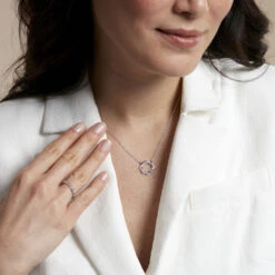 Collier Calandra Argent Blanc Oxyde De Zirconium -Fanny Boutique FACFBZW1JJ model0