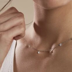 Collier Argent Collie Argent Blanc Oxyde -Fanny Boutique FACFBZW1QN model1