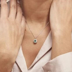 Collier Perez Argent Blanc Oxyde De Zirconium -Fanny Boutique FACFBZW1VS model1