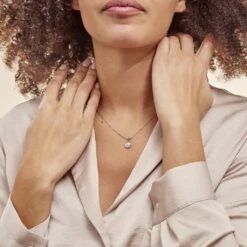 Collier Pascalin Argent Blanc Oxyde De Zirconium 8 Collier Pascalin Argent Blanc Oxyde De Zirconium -Fanny Boutique FACFBZW1VX model0