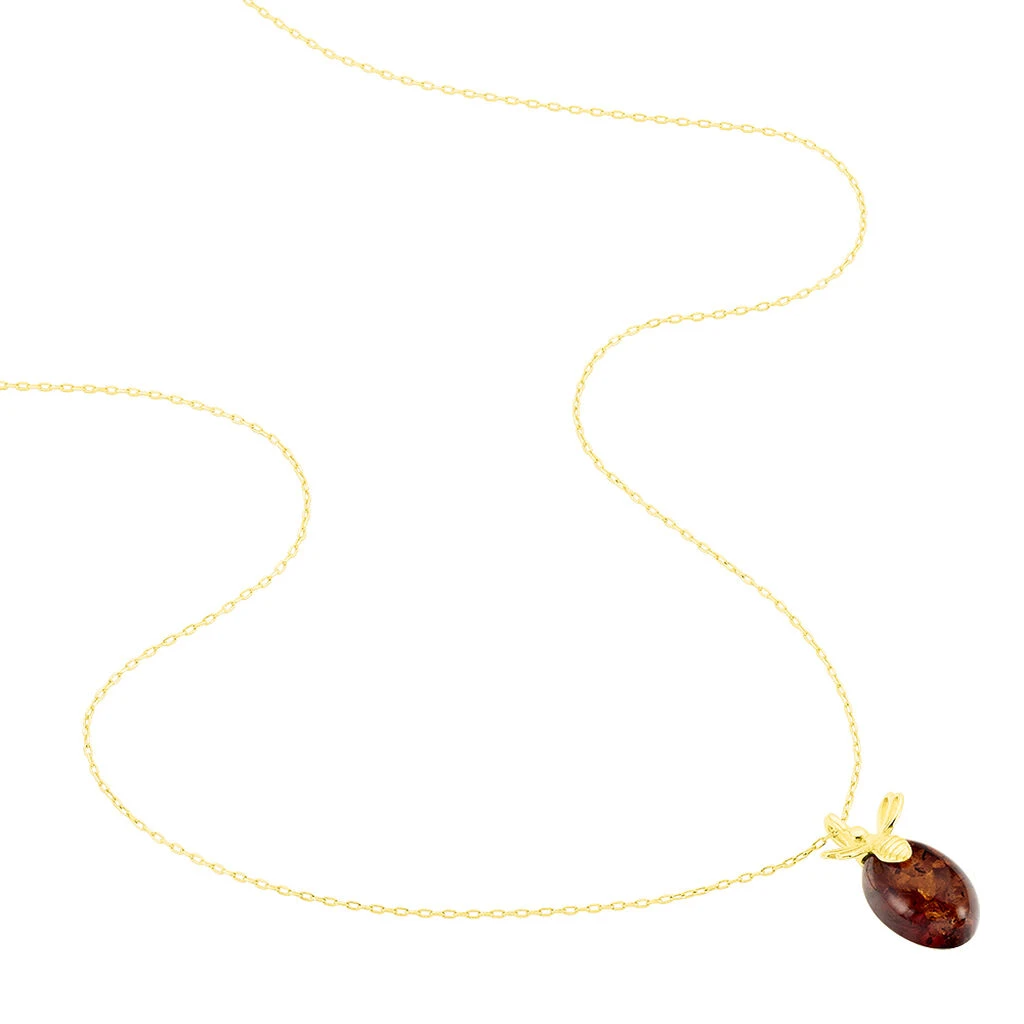 Collier Argent Doré Lyla Ambre 4 Collier Argent Doré Lyla Ambre – Image 2
