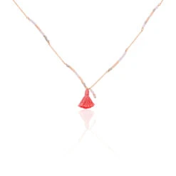 Collier Ninon Argent Rose Perle D'imitation Et Chrysoprase