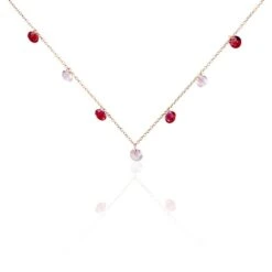 Collier Murial Argent Rose Oxyde De Zirconium