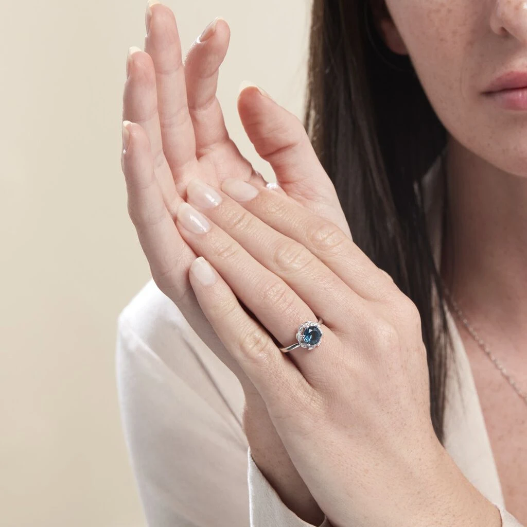 Bague Argent Blanc Clover Verre Oxydes De Zirconium 7 Bague Argent Blanc Clover Verre Oxydes De Zirconium – Image 5