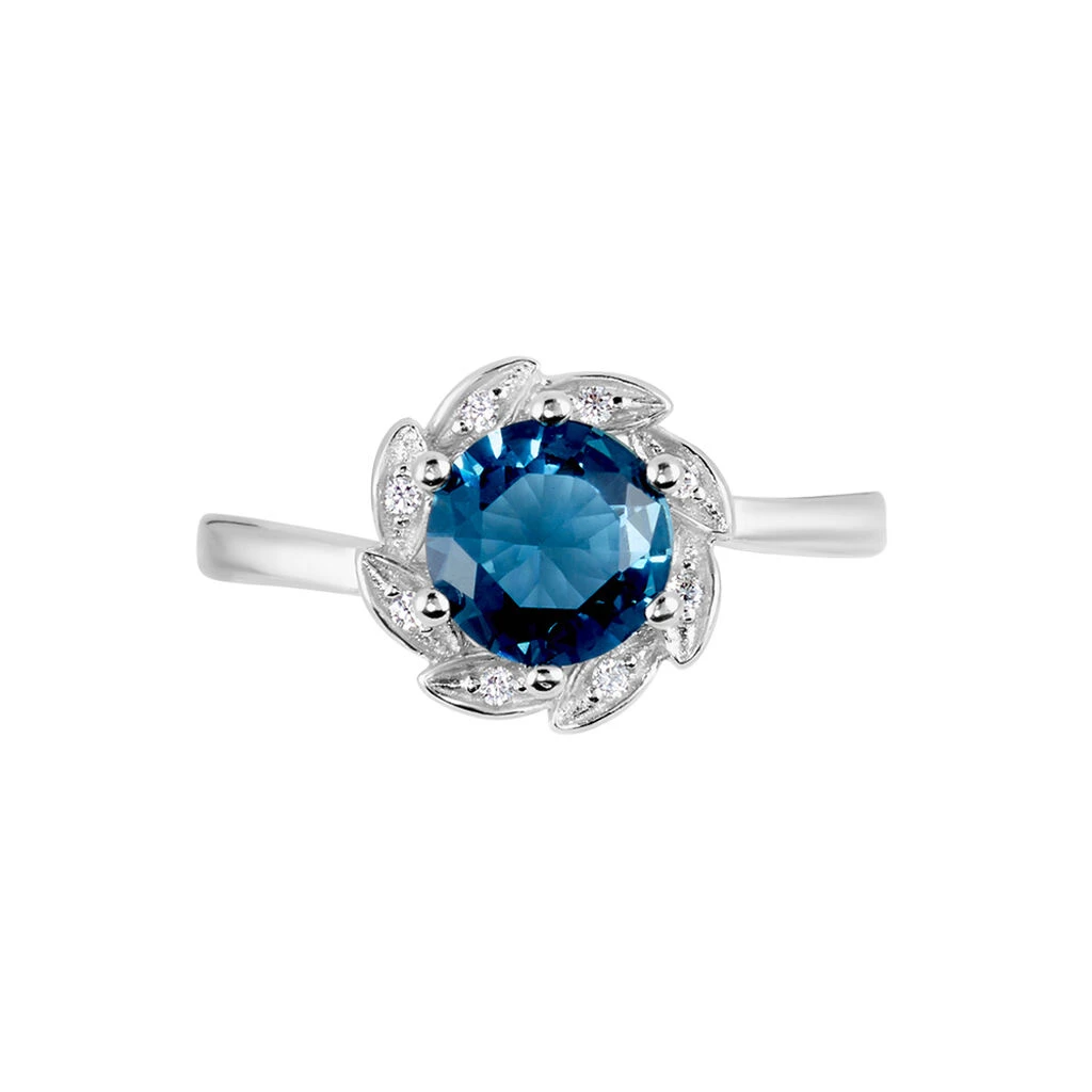 Bague Argent Blanc Clover Verre Oxydes De Zirconium 4 Bague Argent Blanc Clover Verre Oxydes De Zirconium – Image 2