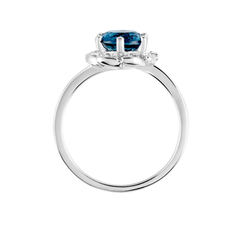 Bague Argent Blanc Clover Verre Oxydes De Zirconium 5 Bague Argent Blanc Clover Verre Oxydes De Zirconium – Image 3