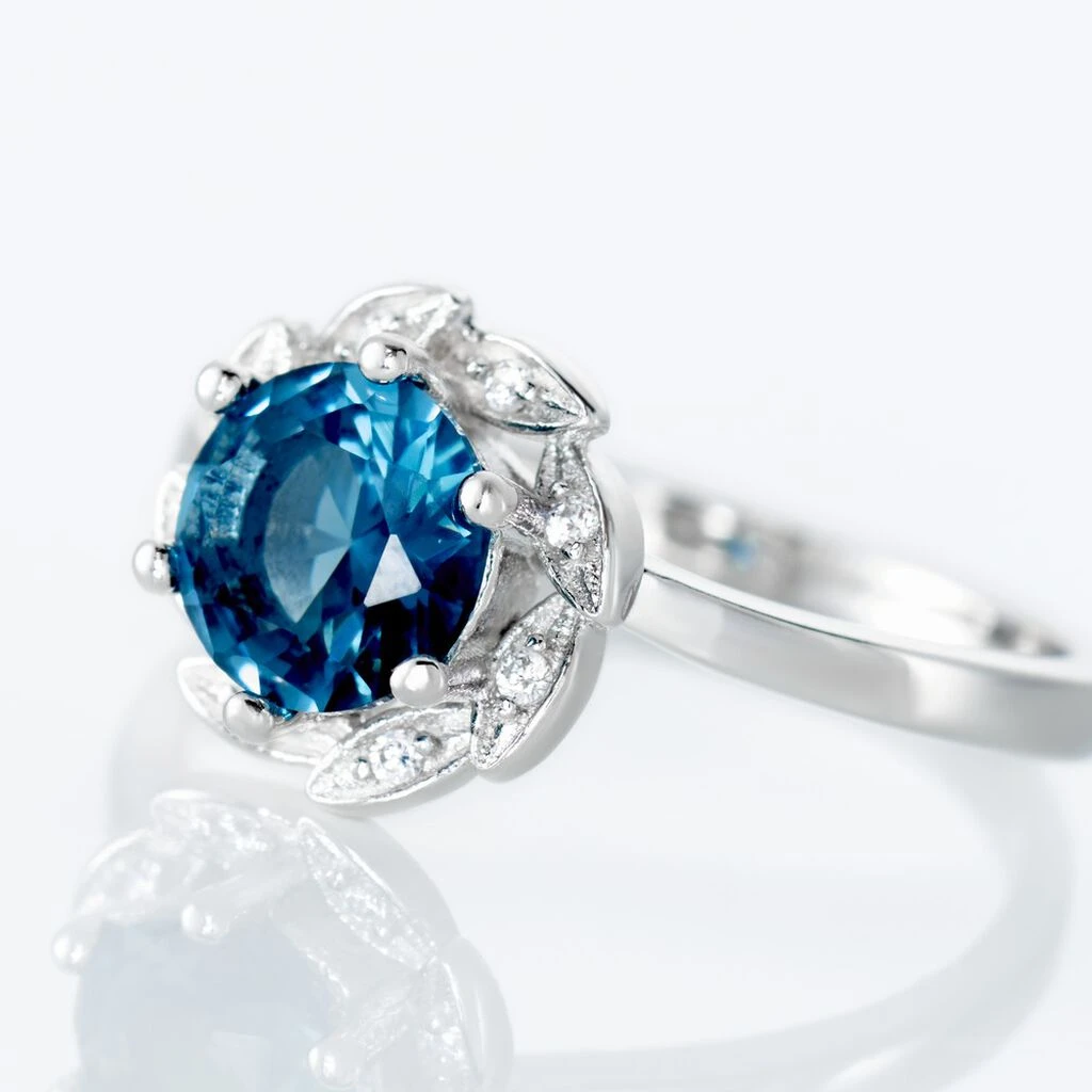 Bague Argent Blanc Clover Verre Oxydes De Zirconium 6 Bague Argent Blanc Clover Verre Oxydes De Zirconium – Image 4