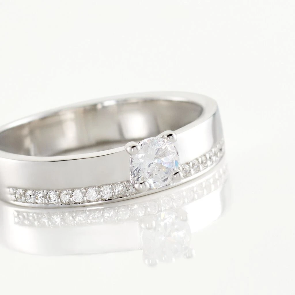 Bague Solitaire Maena Argent Oxyde De Zirconium 5 Bague Solitaire Maena Argent Oxyde De Zirconium – Image 3