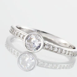 Bague Solitaire Mathylda Argent Blanc Oxyde De Zirconium 12 Bague Solitaire Mathylda Argent Blanc Oxyde De Zirconium -Fanny Boutique FADFBZW13U view3