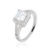 Bague Solitaire Wilona Argent Blanc Oxyde De Zirconium