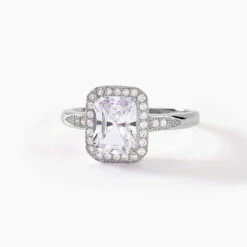 Bague Solitaire Pilar Argent Blanc Oxyde De Zirconium