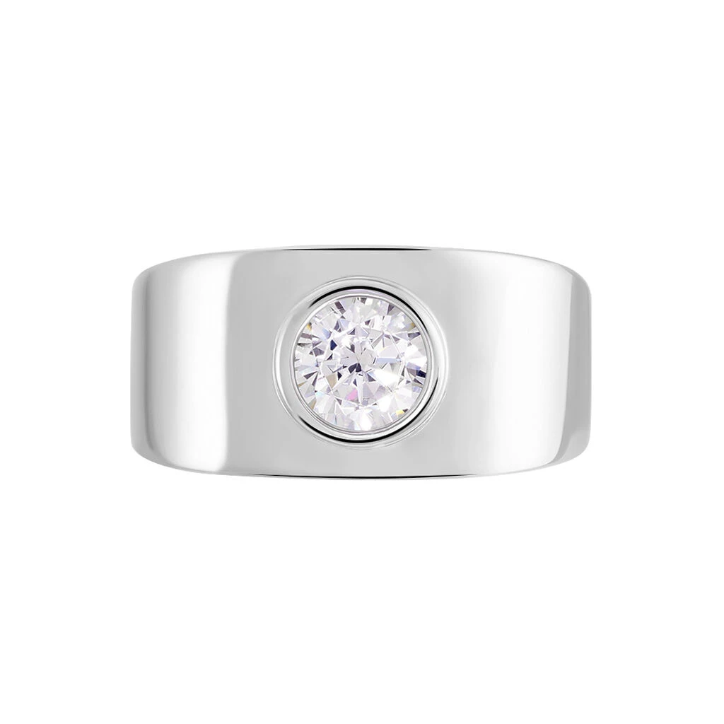 Bague Solitaire Electre Argent Blanc Oxyde De Zirconium 3 Bague Solitaire Electre Argent Blanc Oxyde De Zirconium – Image 2