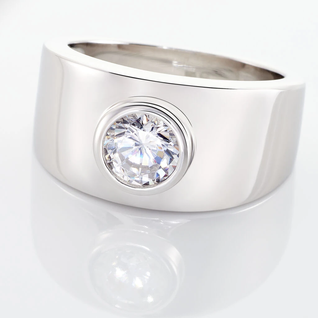 Bague Solitaire Electre Argent Blanc Oxyde De Zirconium 5 Bague Solitaire Electre Argent Blanc Oxyde De Zirconium – Image 4
