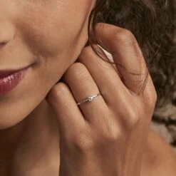 Bague Solitaire Etan Argent Blanc Oxyde De Zirconium -Fanny Boutique FADFBZW1TU model1