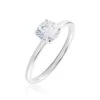 Bague Solitaire Stella Argent Blanc Oxyde De Zirconium