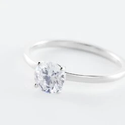 Bague Solitaire Stella Argent Blanc Oxyde De Zirconium -Fanny Boutique FADFBZW1W3 view3