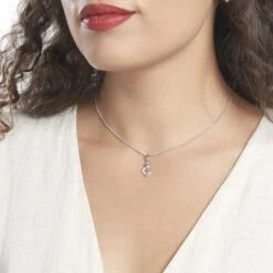 Pendentif Amelot Argent Blanc Oxyde De Zirconium 8 Pendentif Amelot Argent Blanc Oxyde De Zirconium -Fanny Boutique FAPFBZW372 model0