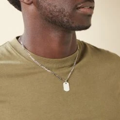 Pendentif Aymerik Argent Blanc -Fanny Boutique FAPHBW0286 model1