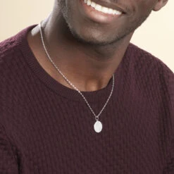 Pendentif Emil Argent Blanc -Fanny Boutique FAPHBW0296 model0