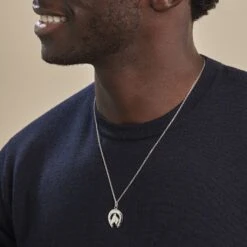 Pendentif Dua Argent Blanc -Fanny Boutique FAPMBW0140 model1