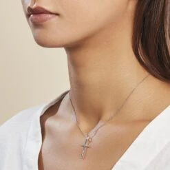 Pendentif Desilia Ciselée Argent Blanc -Fanny Boutique FAPMBW0178 model0