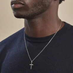 Pendentif Desilia Ciselée Argent Blanc -Fanny Boutique FAPMBW0178 model1