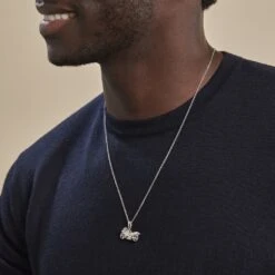Pendentif Costanza Argent Blanc -Fanny Boutique FAPMBW0441 model1