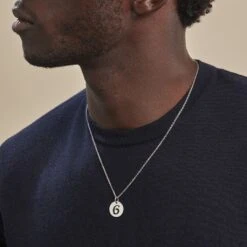 Pendentif Efiso Argent Blanc -Fanny Boutique FAPMBW0825 model1